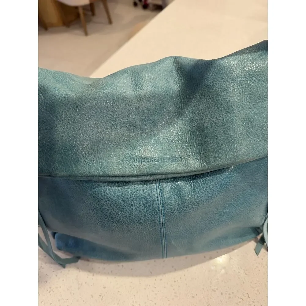 Aimee Kestenberg Bali Hobo Shoulder Bag Turquoise Leather Tassel Boho Casual